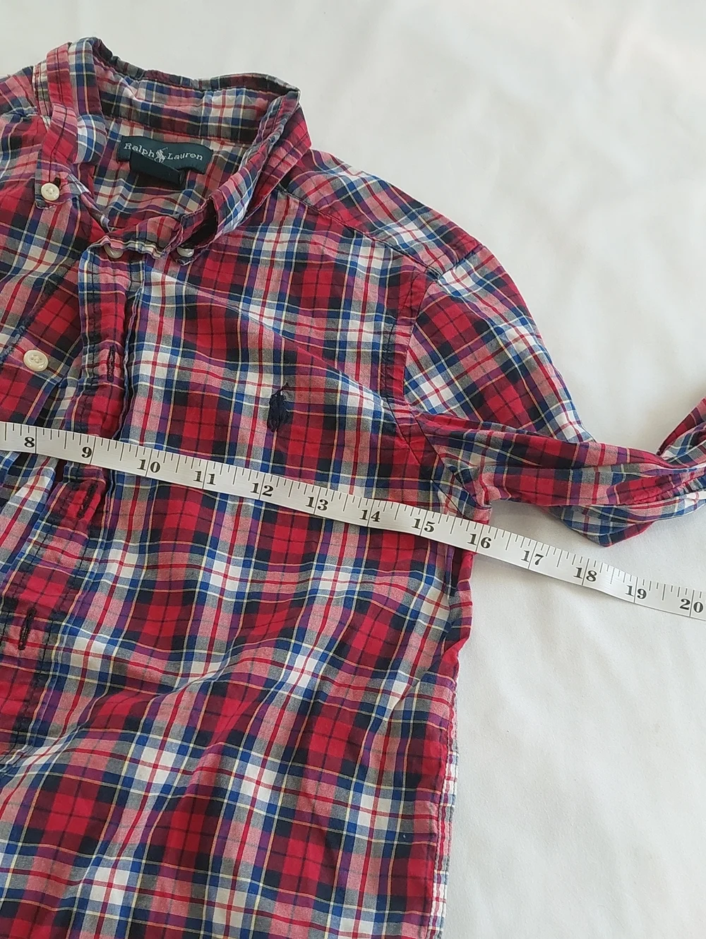 Ralph Lauren Boys  Red Plaid Button-Down Shirt.size 8